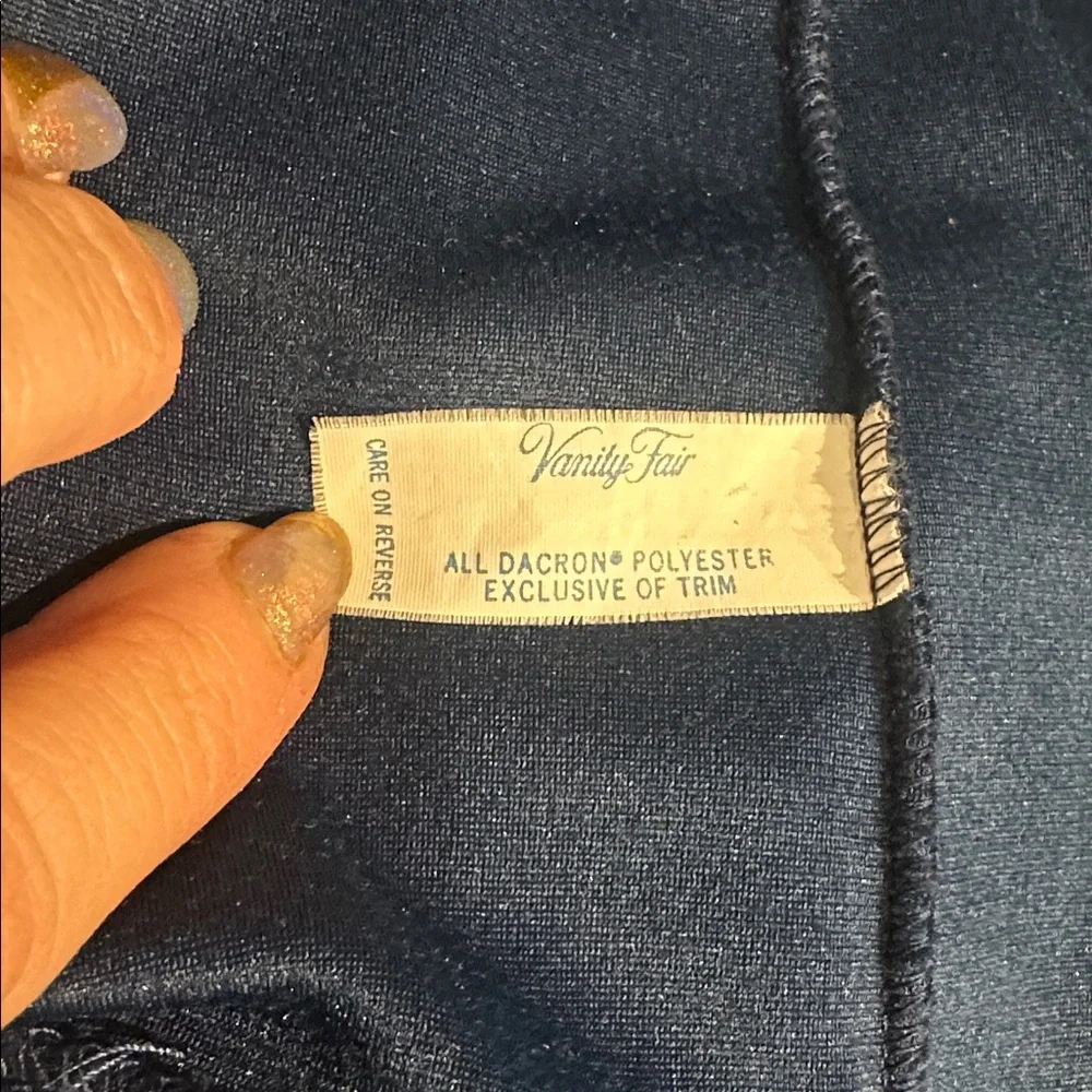 Vintage Vanity Fair Plush Poly Robe with Lace Trim | Made in USA | Size Small